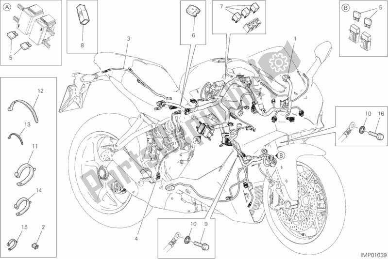 Alle onderdelen voor de Kabelboom van de Ducati Supersport S Brasil 937 2018